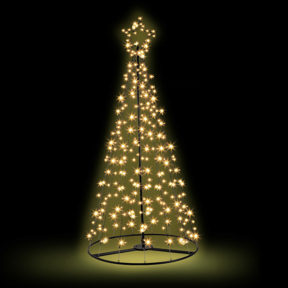 7FT Solar Warm White LED Christmas Tree with Star Topper