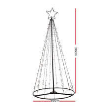 7FT Solar Warm White LED Christmas Tree with Star Topper