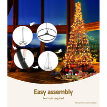7FT Solar Warm White LED Christmas Tree with Star Topper