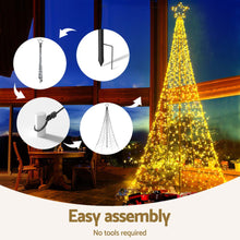 12FT Solar LED Christmas Tree with 800 Warm White LEDs