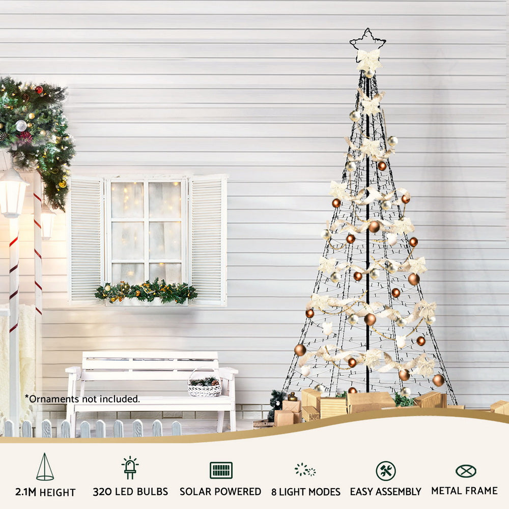 7FT Solar Christmas Tree with 320 LED Lights