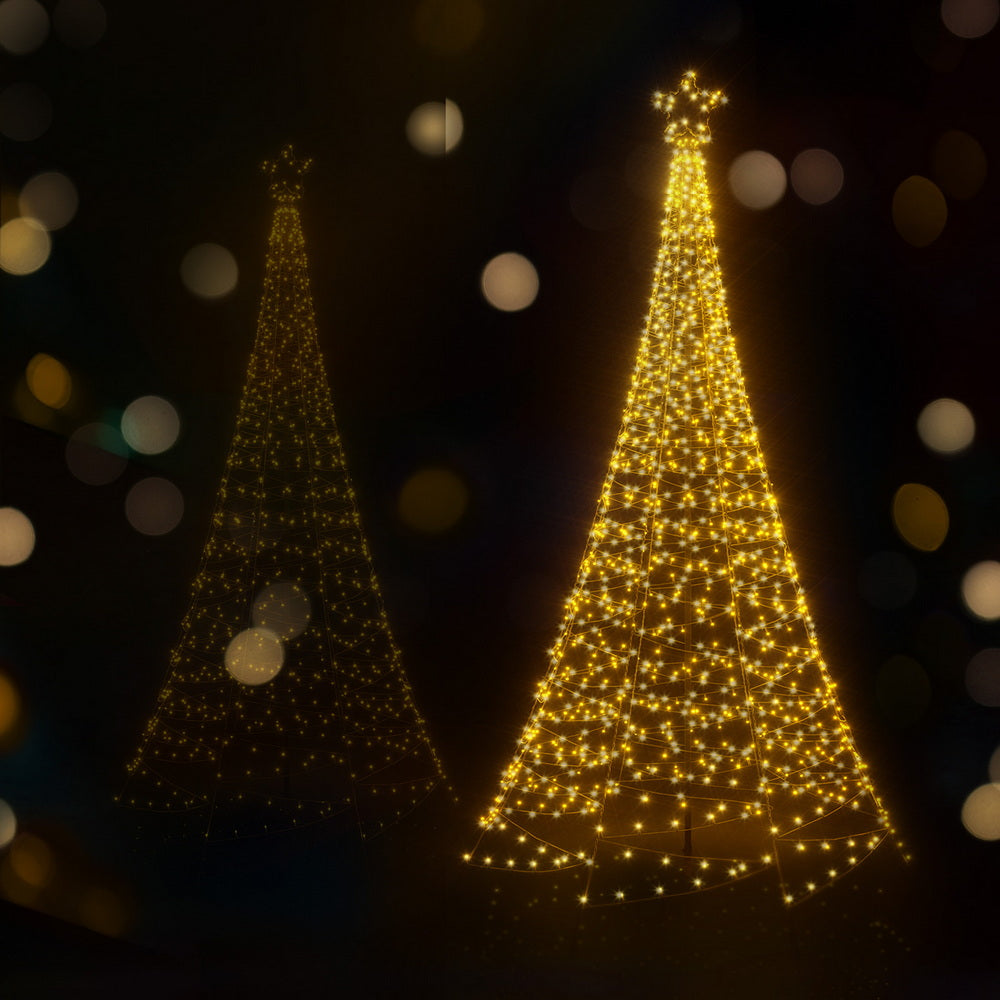 7FT Solar Christmas Tree – 320 Tips, 320 Warm White LED Lights