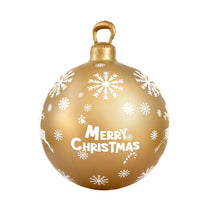 60CM Gold Inflatable Christmas Bauble with Merry Christmas Design