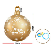 60CM Gold Inflatable Christmas Bauble with Merry Christmas Design