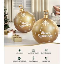 60CM Gold Inflatable Christmas Bauble with Merry Christmas Design