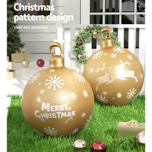 60CM Gold Inflatable Christmas Bauble with Merry Christmas Design