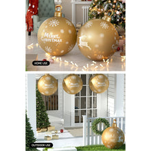 60CM Gold Inflatable Christmas Bauble with Merry Christmas Design