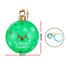 60CM Green Inflatable Christmas Bauble with Tree & Snowflake Design