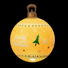 60CM Yellow Inflatable Christmas Bauble with Merry Christmas Design
