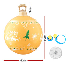 60CM Yellow Inflatable Christmas Bauble with Merry Christmas Design