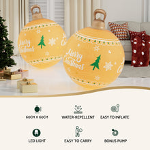 60CM Yellow Inflatable Christmas Bauble with Merry Christmas Design