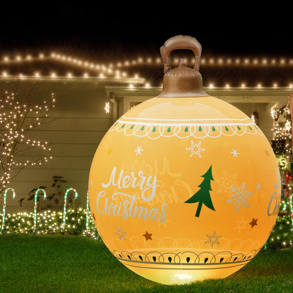 60CM Christmas Inflatable Merry Christmas Bauble Display – Multicolour LED Lights