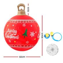 60CM Red Inflatable Christmas Bauble with Merry Christmas Design