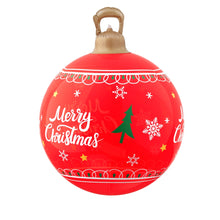 60CM Red Inflatable Christmas Bauble with Merry Christmas Design