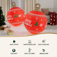 60CM Red Inflatable Christmas Bauble with Merry Christmas Design