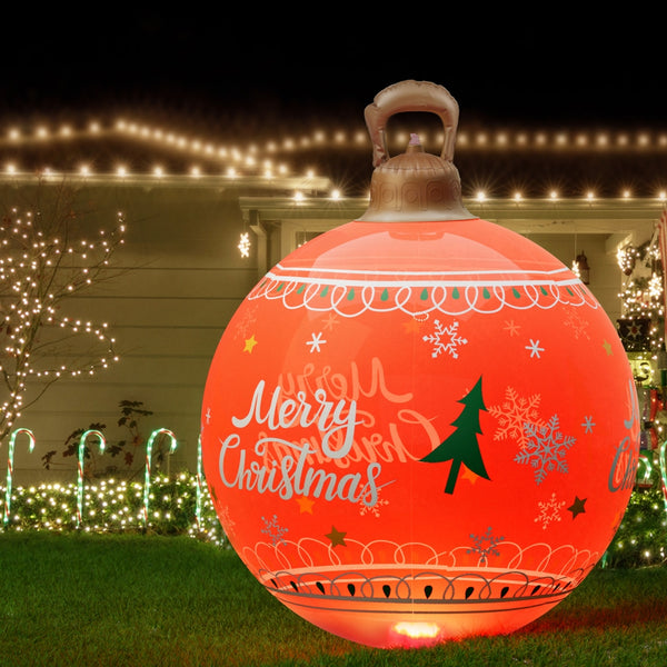 60CM Christmas Inflatable Merry Christmas Bauble Display – Multicolour LED Lights