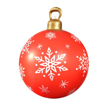 60CM Red Inflatable Christmas Bauble with Snowflake Design