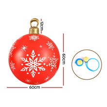 60CM Red Inflatable Christmas Bauble with Snowflake Design