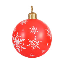 60CM Red Inflatable Christmas Bauble with Snowflake Design