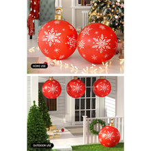 60CM Red Inflatable Christmas Bauble with Snowflake Design