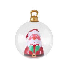 60CM Clear Inflatable Christmas Bauble with Santa & Present