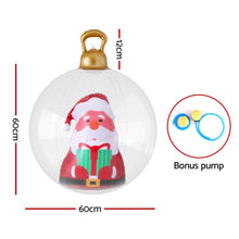 60CM Clear Inflatable Christmas Bauble with Santa & Present