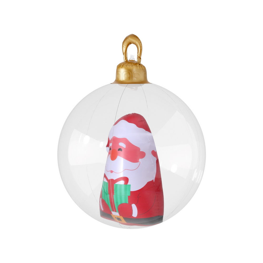 60CM Clear Inflatable Christmas Bauble with Santa & Present