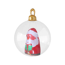 60CM Clear Inflatable Christmas Bauble with Santa & Present
