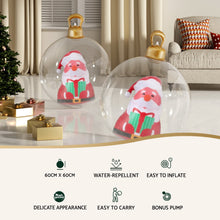 60CM Clear Inflatable Christmas Bauble with Santa & Present