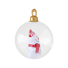 60CM Clear Inflatable Christmas Bauble with Snowman Design
