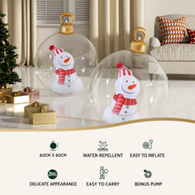 60CM Clear Inflatable Christmas Bauble with Snowman Design