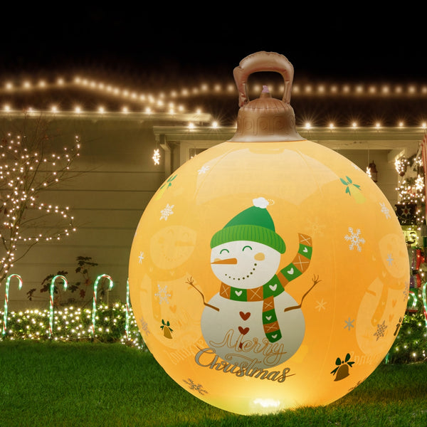 60CM Christmas Inflatable Snowman Bauble Display – Multicolour LED Lights