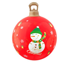 60CM Red Inflatable Christmas Bauble with Snowman Design