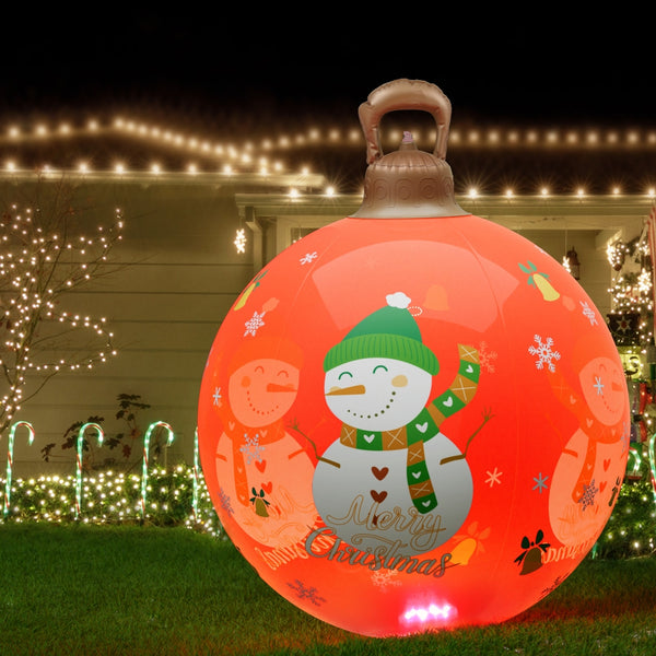 60CM Christmas Inflatable Snowman Bauble Display – Multicolour LED Lights