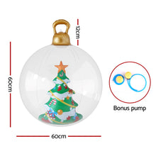 60CM Clear Inflatable Christmas Bauble with Christmas Tree Design