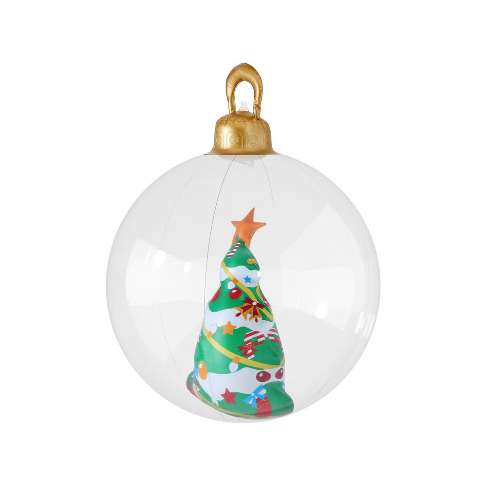 60CM Clear Inflatable Christmas Bauble with Christmas Tree Design