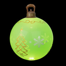 60CM Green Inflatable Christmas Bauble with Tree & Snowflake Design