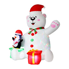 1.8M Polar Bear with Penguin & Present Christmas Inflatable with LED Lights