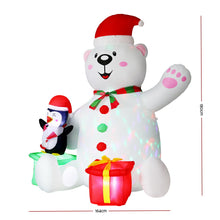 1.8M Polar Bear with Penguin & Present Christmas Inflatable with LED Lights