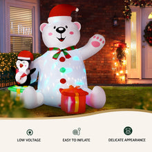 1.8M Polar Bear with Penguin & Present Christmas Inflatable with LED Lights