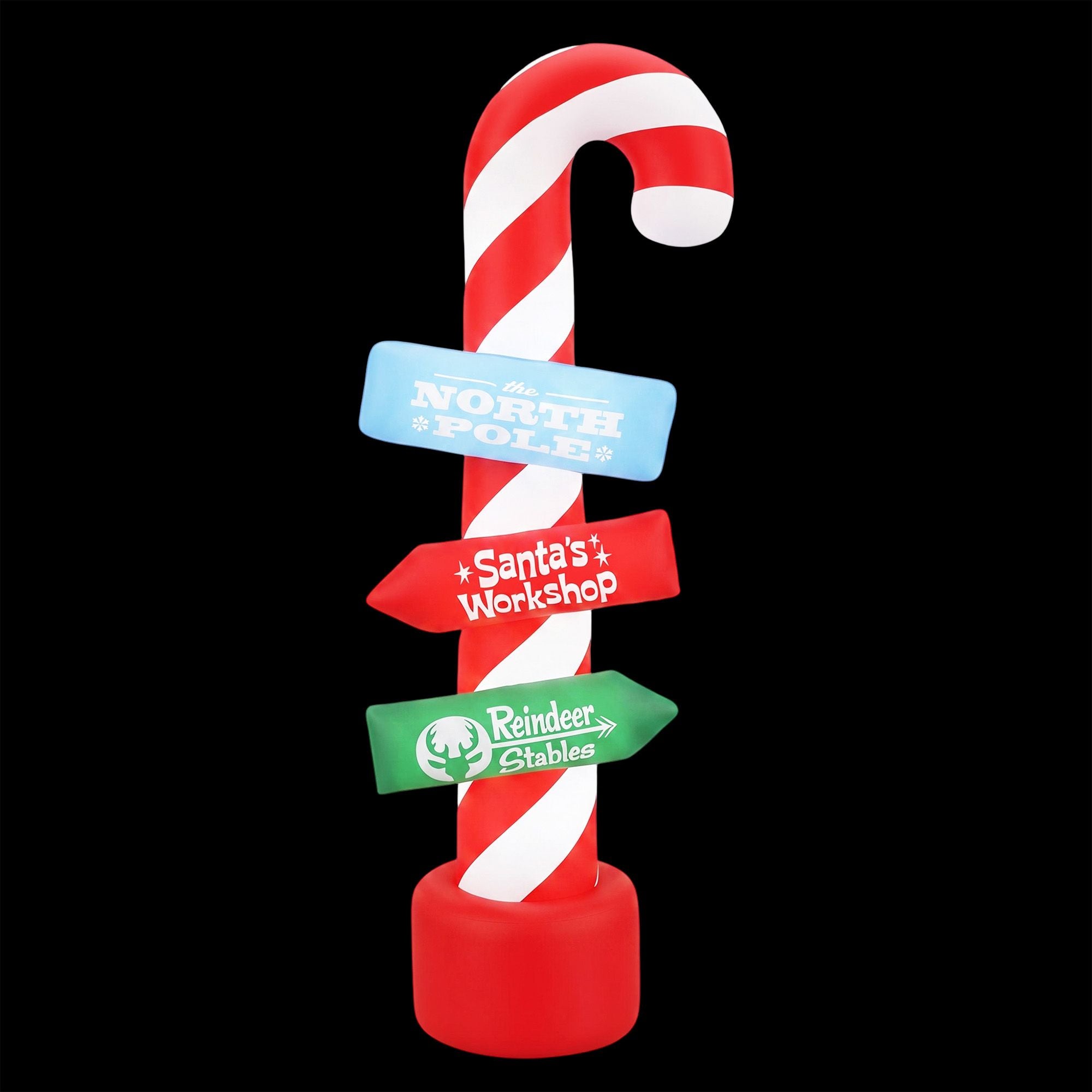 2.4M Candy Cane Signpost Inflatable with LED Lights