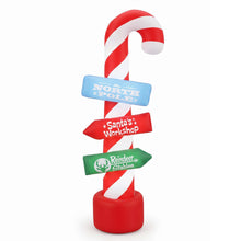 2.4M Candy Cane Signpost Inflatable with LED Lights