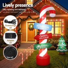2.4M Candy Cane Signpost Inflatable with LED Lights