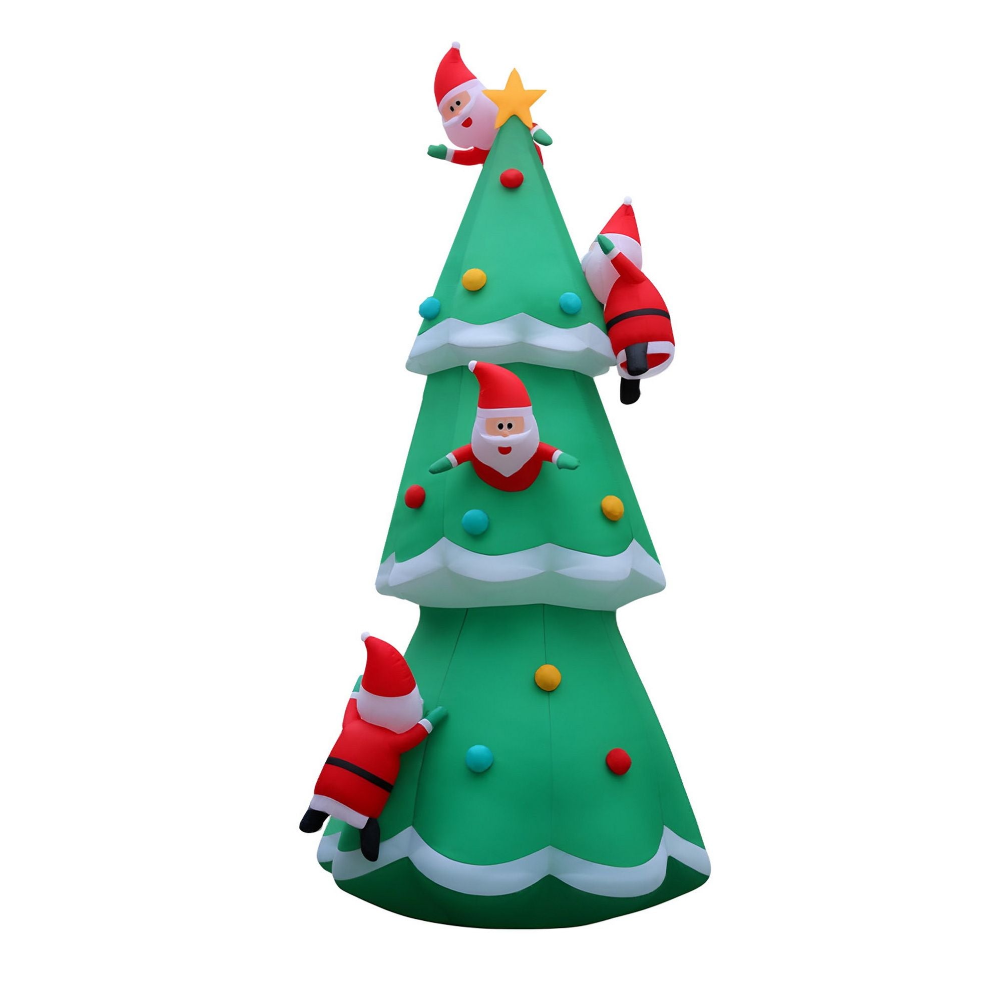 5M Giant Christmas Tree with Climbing Santas Inflatable with LED Lights