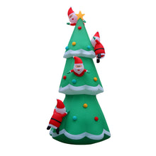 5M Giant Christmas Tree with Climbing Santas Inflatable with LED Lights