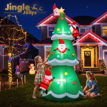 5M Giant Christmas Tree with Climbing Santas Inflatable with LED Lights
