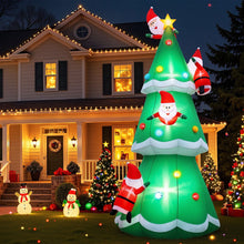 5M Giant Christmas Tree with Climbing Santas Inflatable with LED Lights