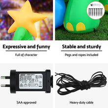 1.86M Christmas Dinosaur Inflatable with Scarf & Bauble – 4 LEDs