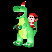 2.5M Santa Riding Dinosaur Christmas Inflatable with LED Lights