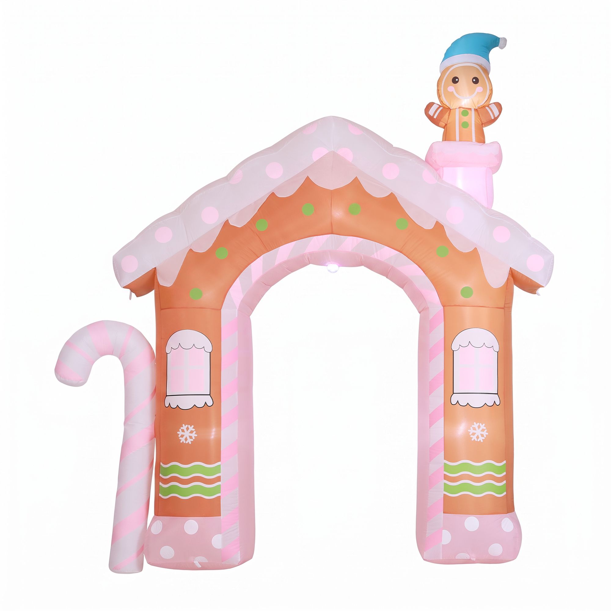 3.2M Gingerbread House Christmas Arch Inflatable with Gingerbread Boy